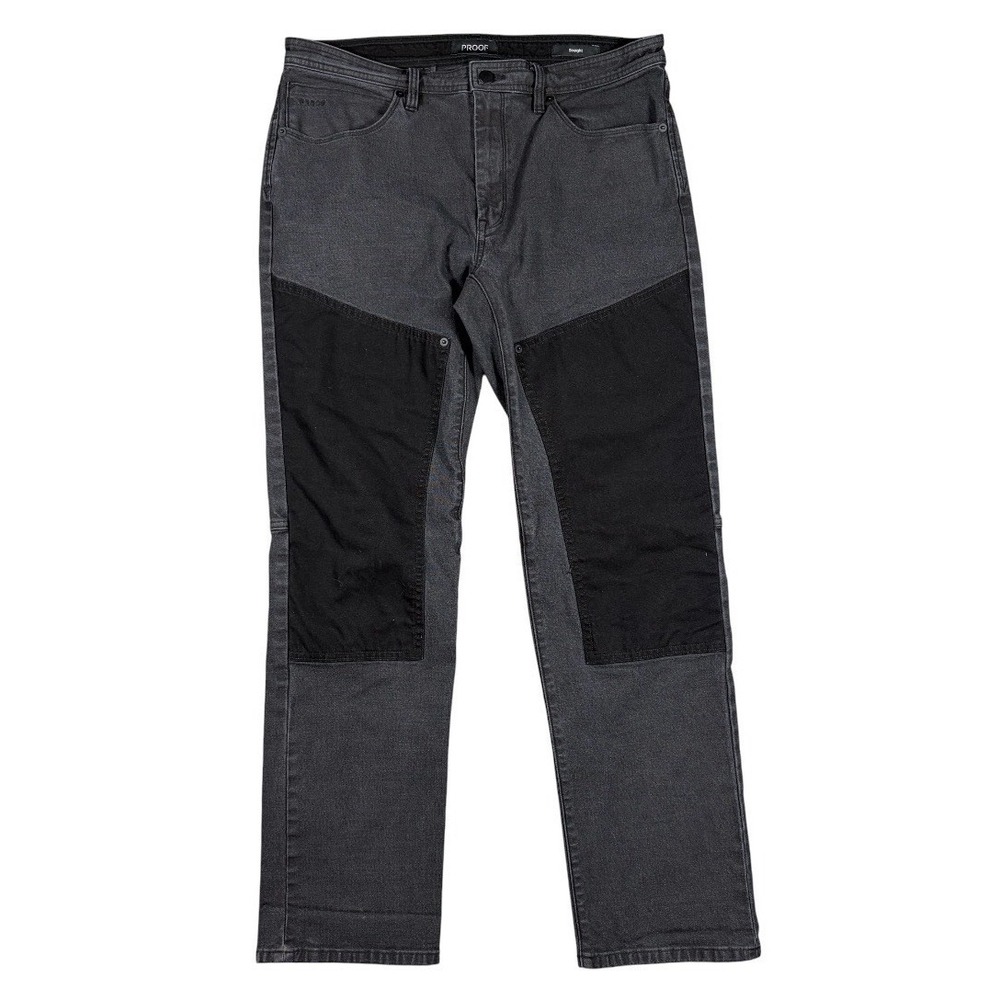 Proof Huckberry Rover Double-Knee Work Pant 34x32(31) Straight Fit Dark Gray EUC